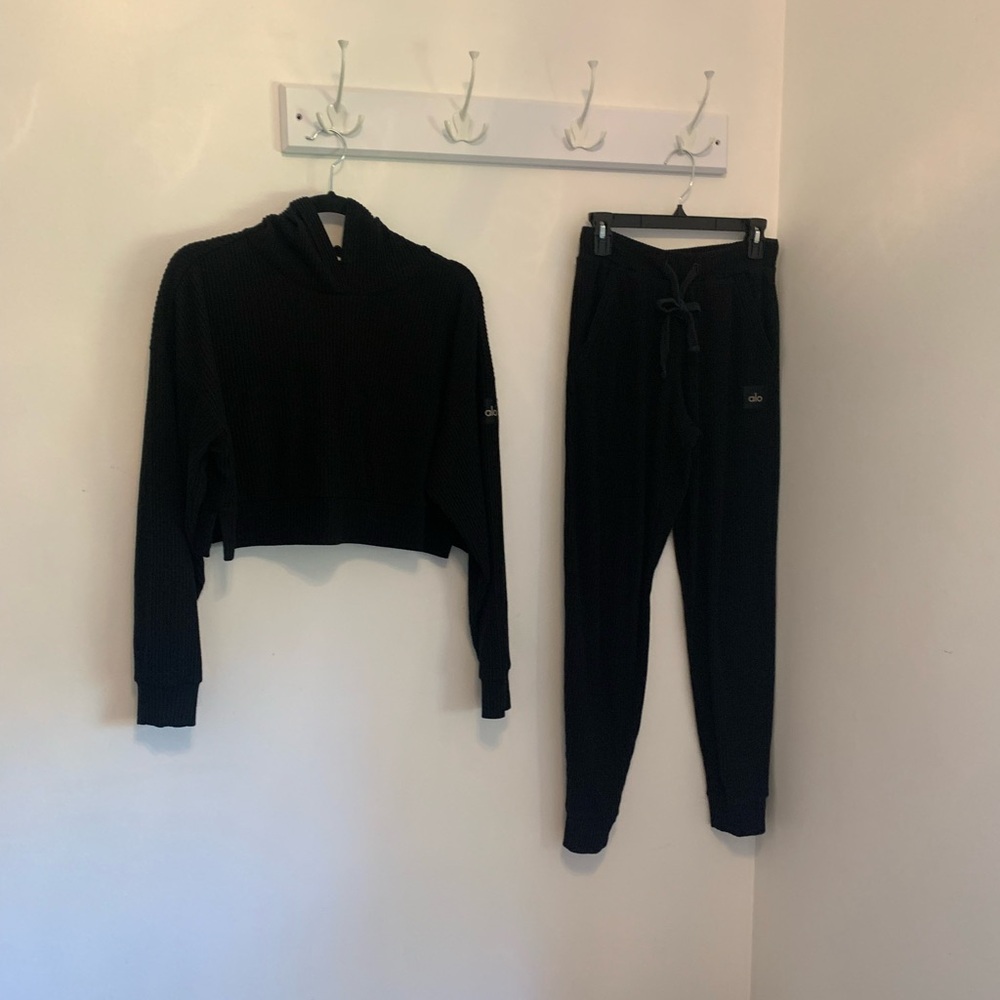 Alo Yoga Ribbed Hoodie and Jogger Set